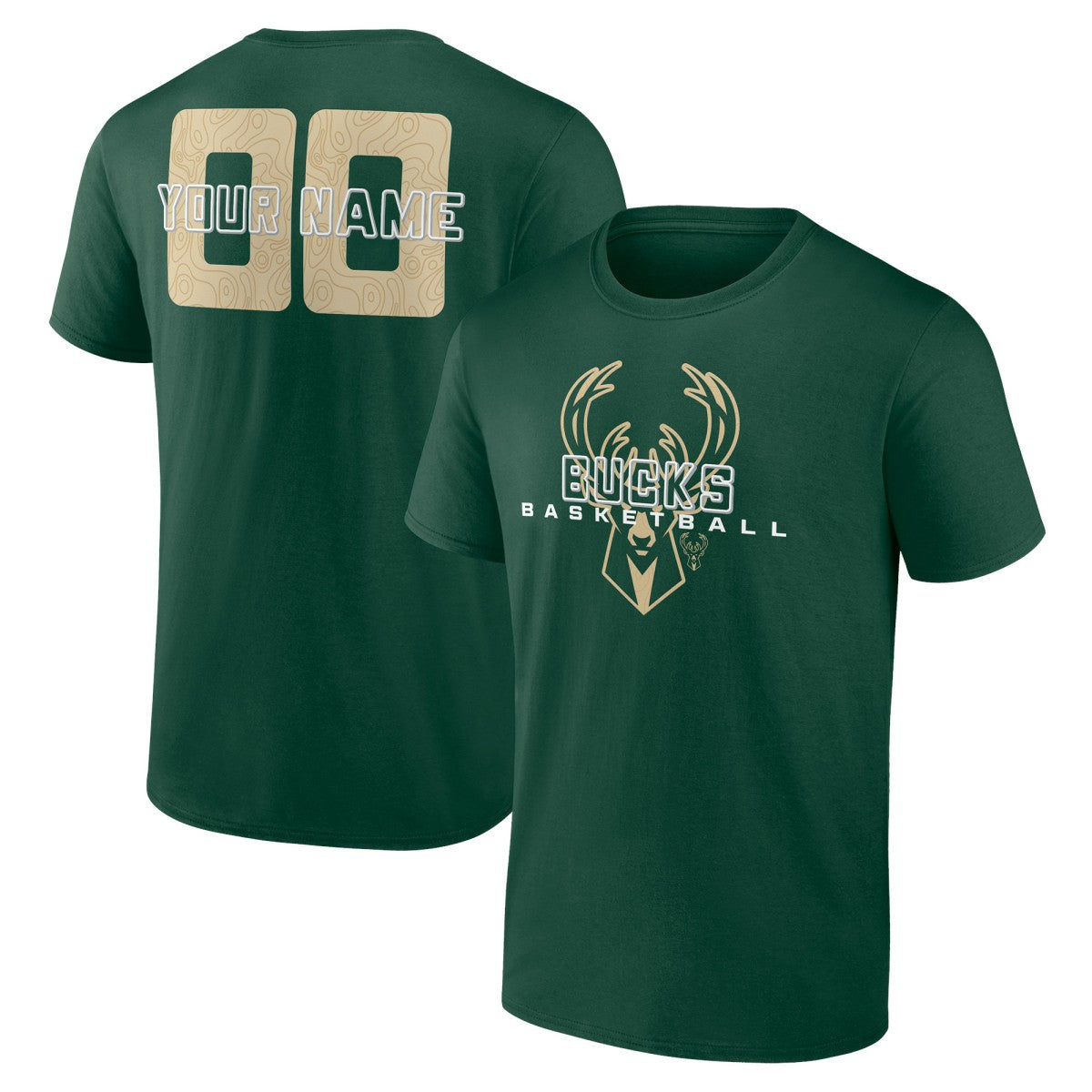 Hunter Green Milwaukee Bucks Stellar Personalized Name & Number T-Shirt | NBA