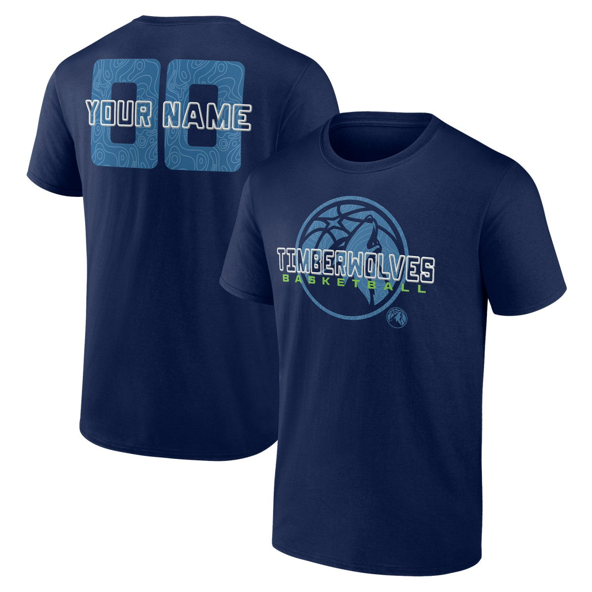 Navy Minnesota Timberwolves Stellar Personalized Name & Number T-Shirt | NBA