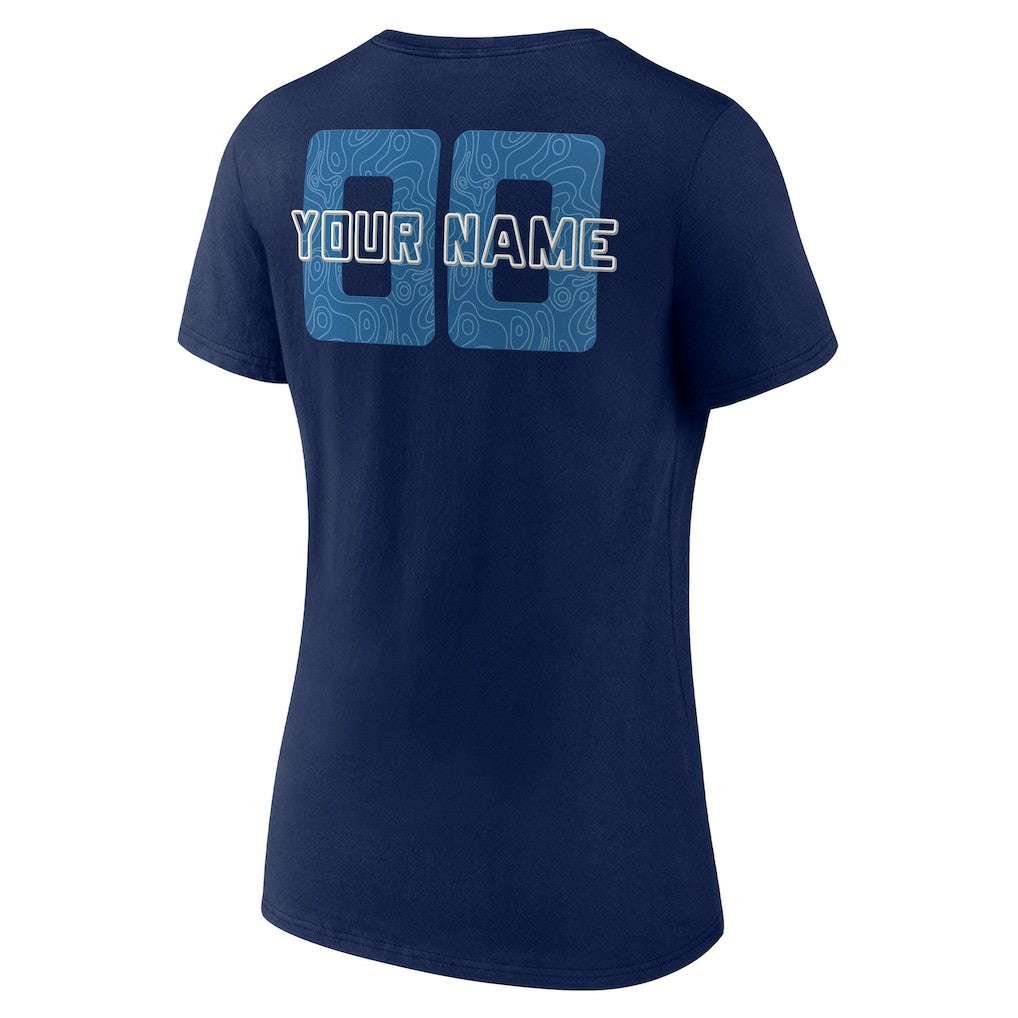 Navy Minnesota Timberwolves Women's Stellar Personalized Name & Number V-Neck T-Shirt | NBA