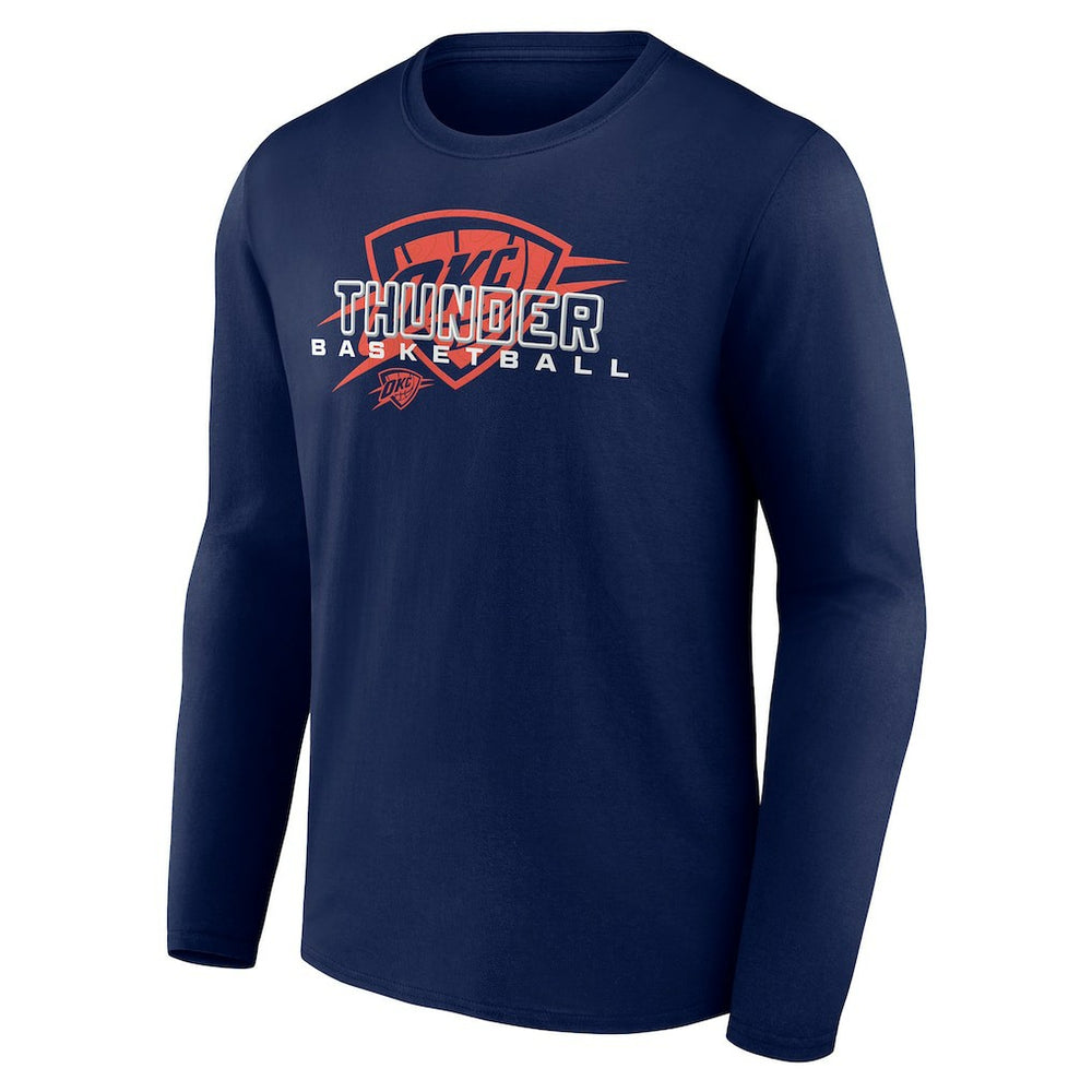 Navy Oklahoma City Thunder Stellar Personalized Name & Number Long Sleeve T-Shirt | NBA