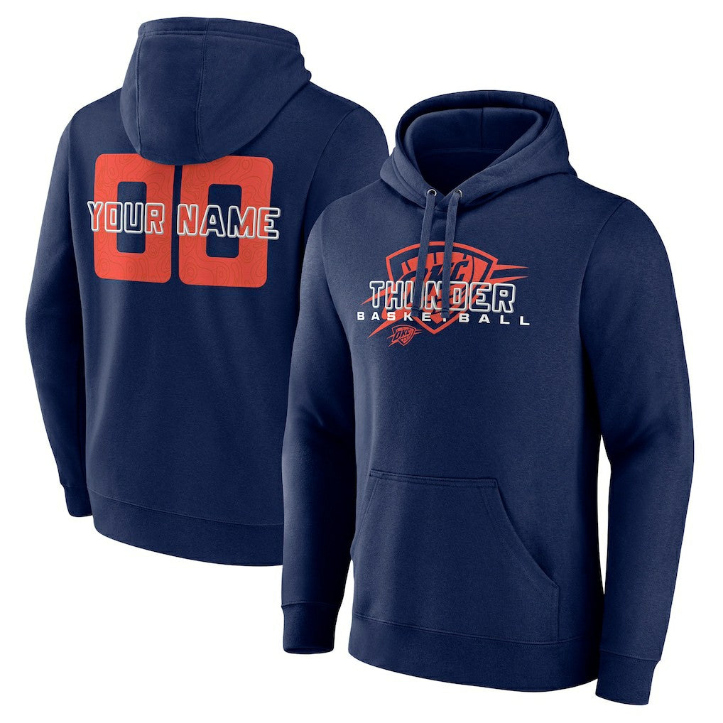 Navy Oklahoma City Thunder Stellar Personalized Name & Number Pullover Hoodie sale | NBA