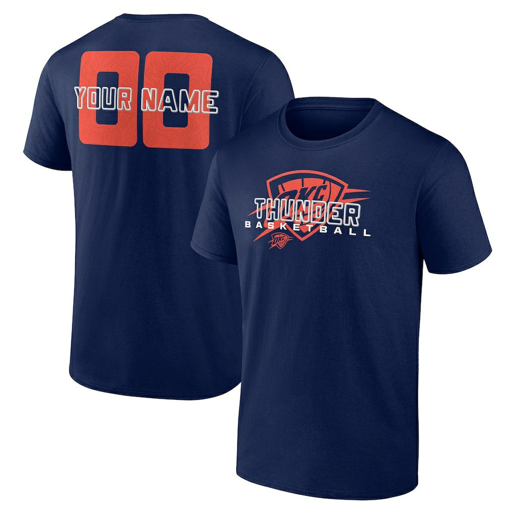 Navy Oklahoma City Thunder Stellar Personalized Name & Number T-Shirt | NBA