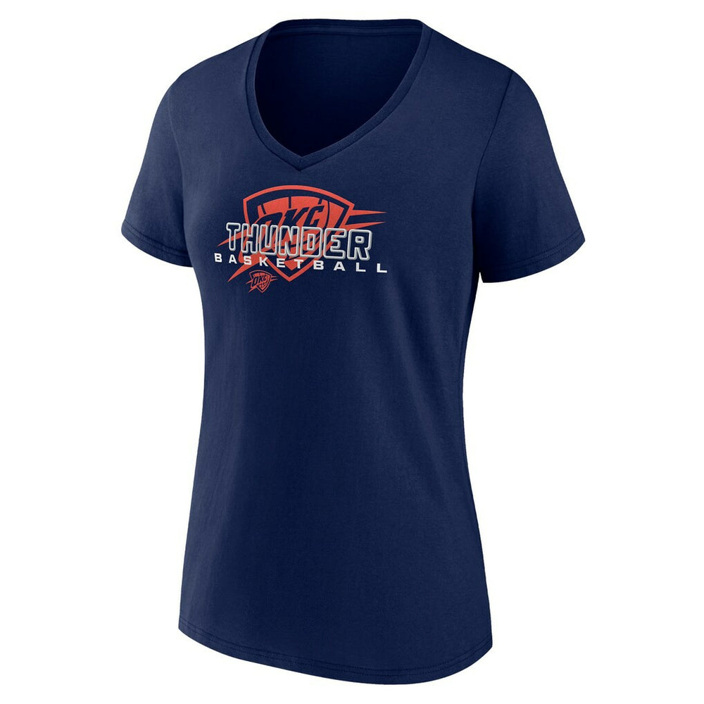 Navy Oklahoma City Thunder Women's Stellar Personalized Name & Number V-Neck T-Shirt | NBA