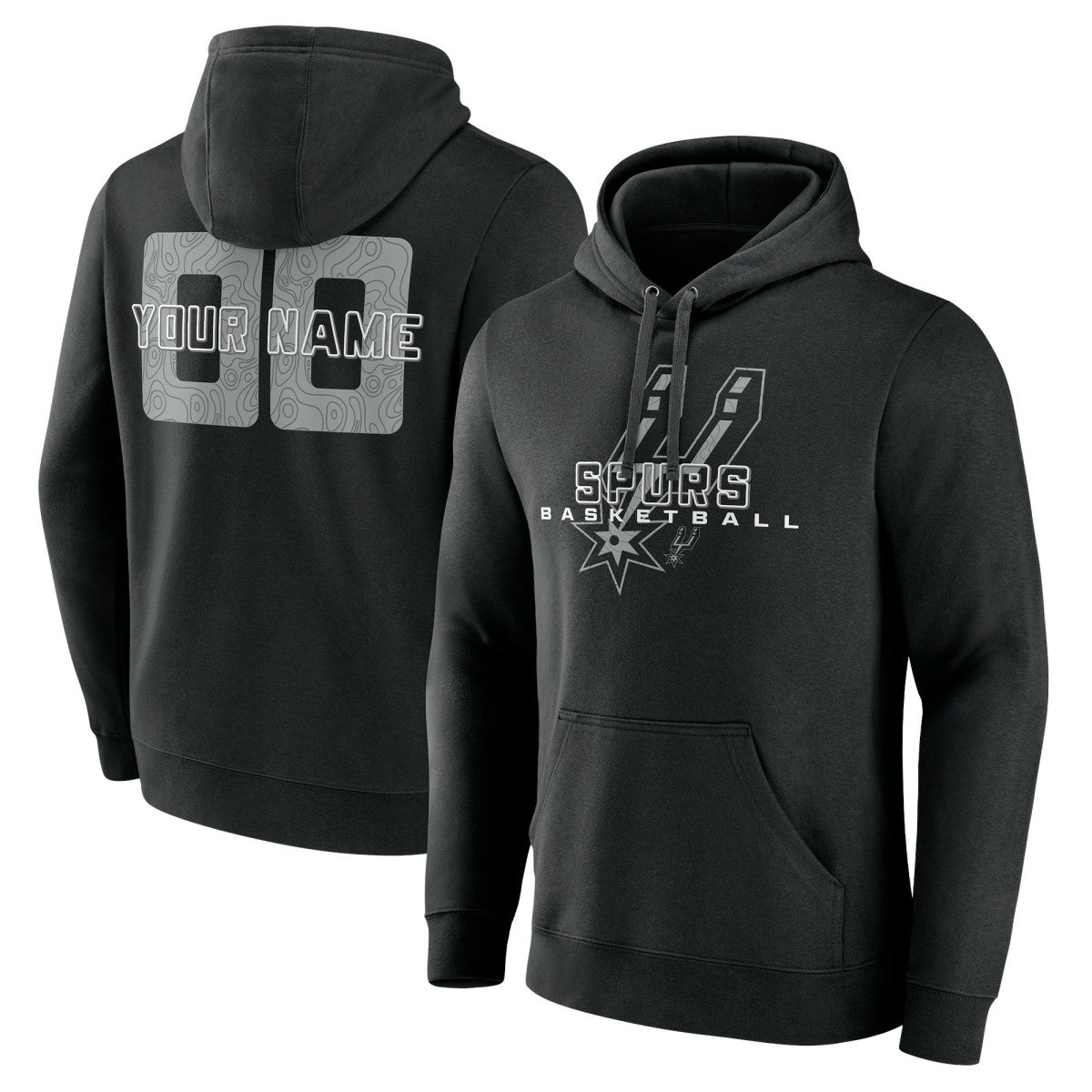 Black San Antonio Spurs Stellar Personalized Name & Number Pullover Hoodie | NBA