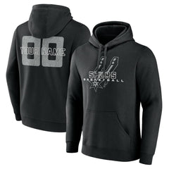 Black San Antonio Spurs Stellar Personalized Name & Number Pullover Hoodie | NBA