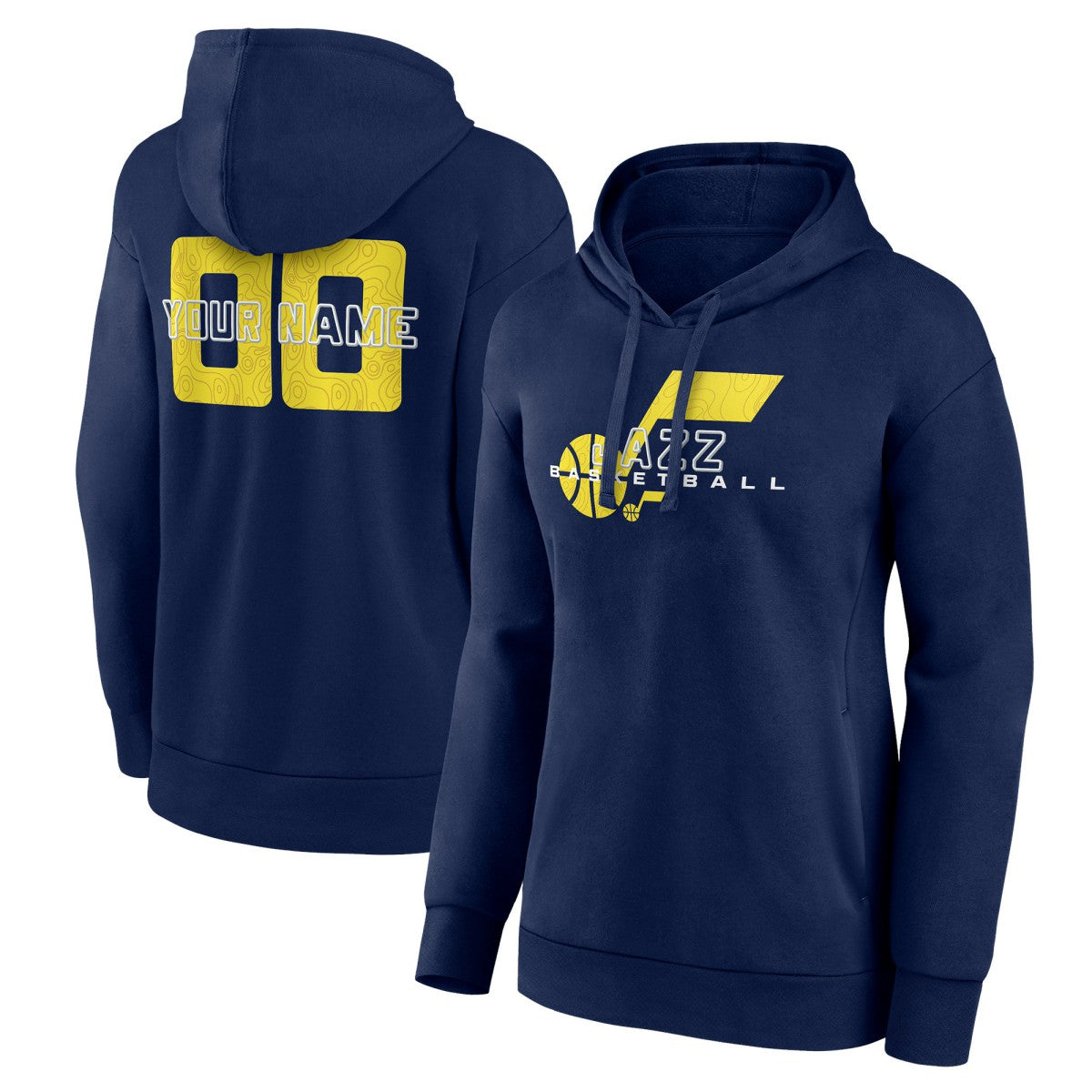 Navy Utah Jazz Women's Stellar Personalized Name & Number Pullover Hoodie | NBA
