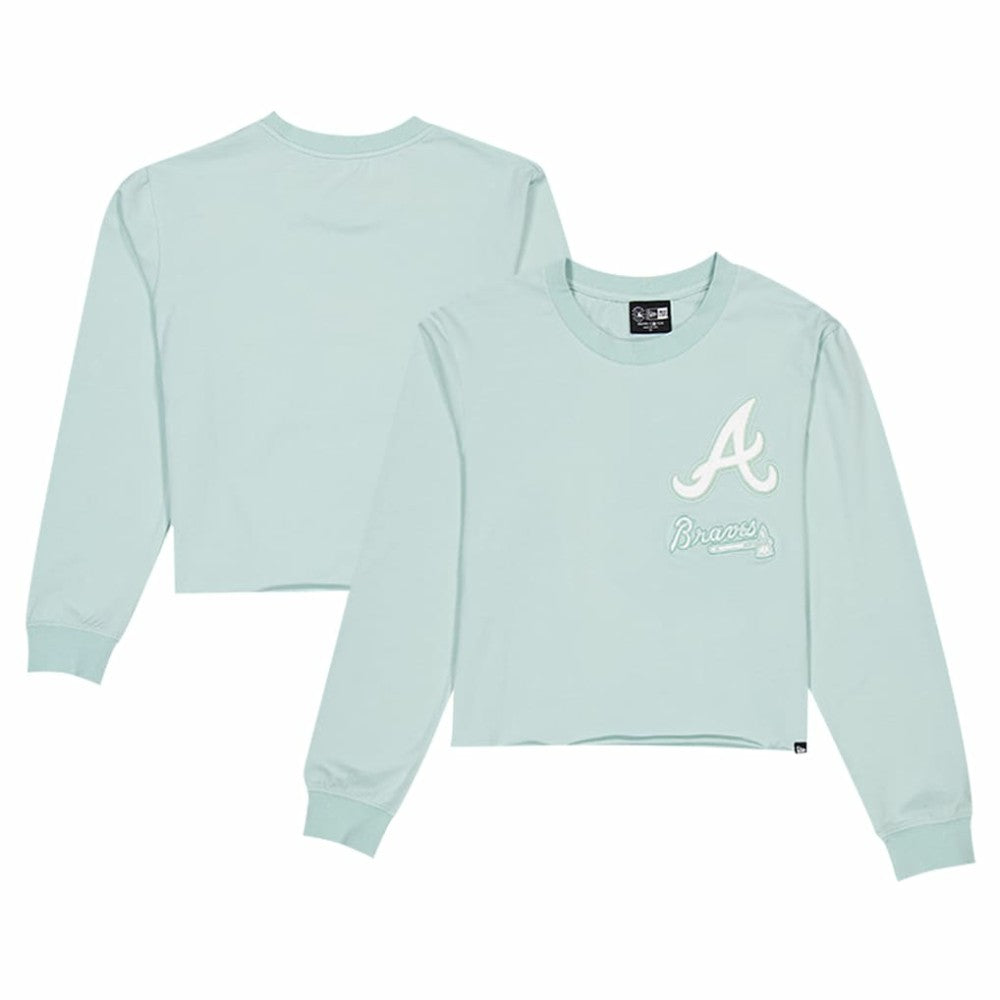Atlanta Braves New Era Women's Breeze Logo Select Cropped Long Sleeve T-Shirt - MLB T-shirts