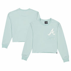 Atlanta Braves New Era Women's Breeze Logo Select Cropped Long Sleeve T-Shirt - MLB T-shirts