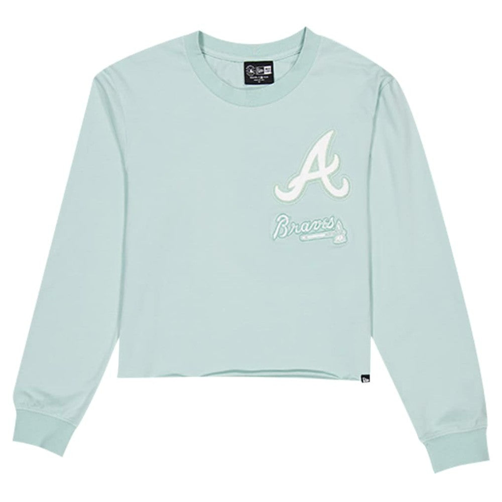 Atlanta Braves New Era Women's Breeze Logo Select Cropped Long Sleeve T-Shirt - MLB T-shirts