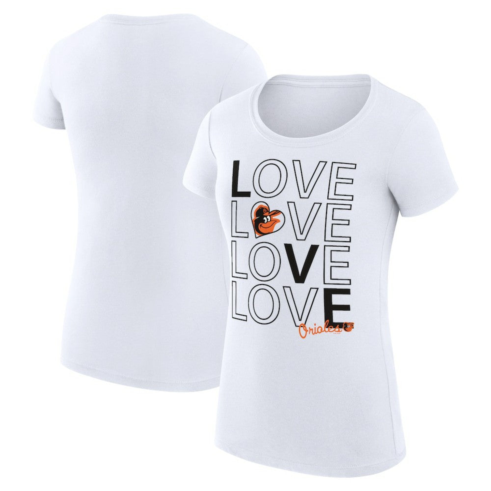 Baltimore Orioles G-III 4Her by Carl Banks Women's Super-Slim Fit Lightweight Love Graphic Team T-Shirt - MLB T-shirts