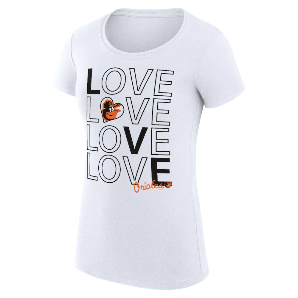 Baltimore Orioles G-III 4Her by Carl Banks Women's Super-Slim Fit Lightweight Love Graphic Team T-Shirt - MLB T-shirts