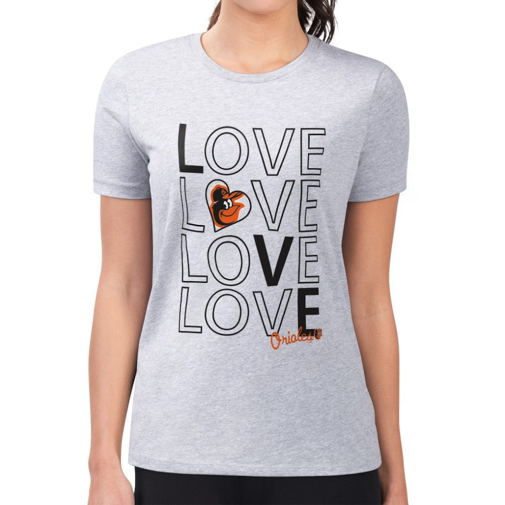 Baltimore Orioles G-III 4Her by Carl Banks Women's Super-Slim Fit Lightweight Love Graphic Team T-Shirt - MLB T-shirts