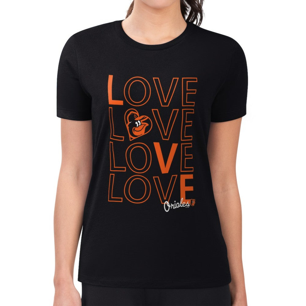 Baltimore Orioles G-III 4Her by Carl Banks Women's Super-Slim Fit Lightweight Love Graphic Team T-Shirt - MLB T-shirts