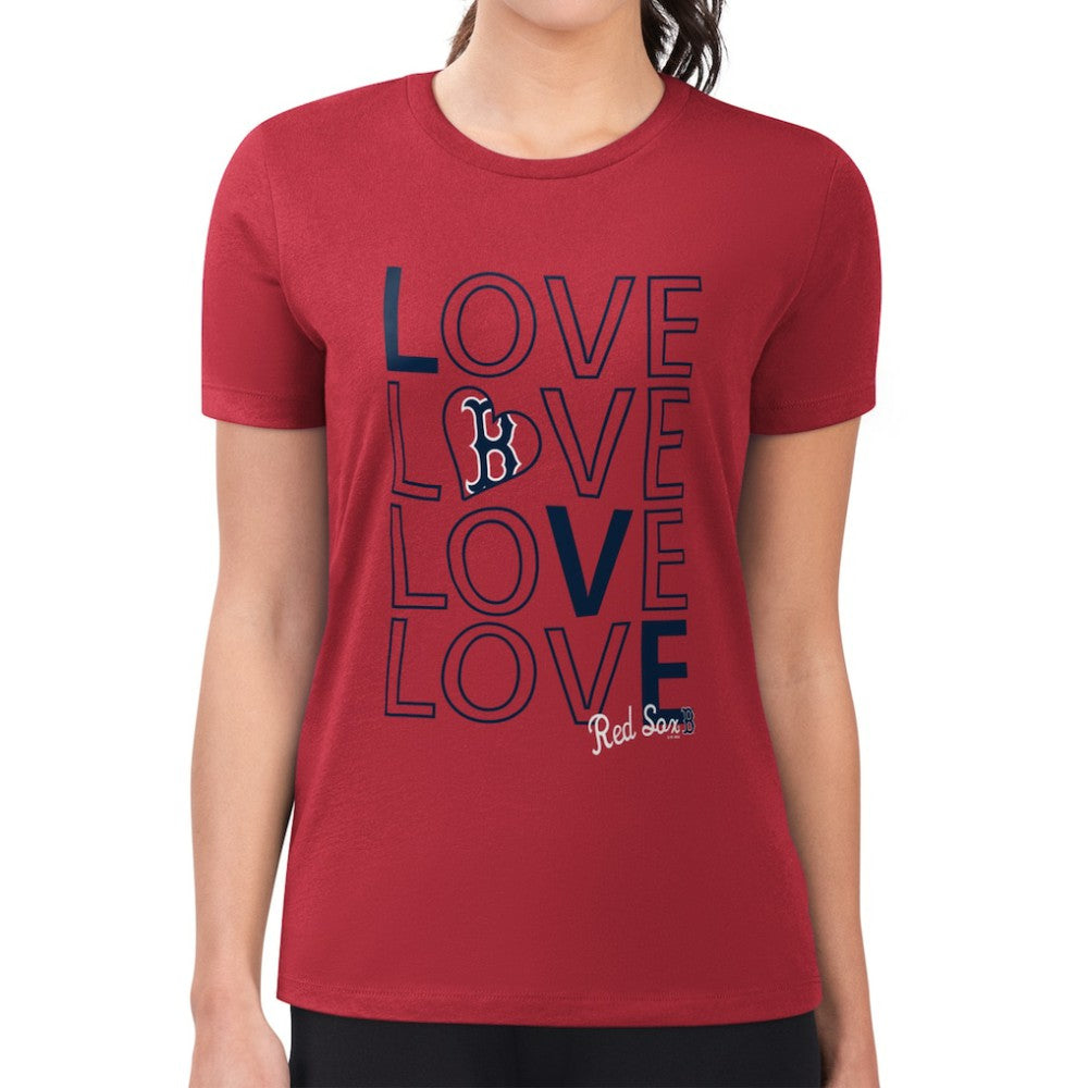 Boston Red Sox G-III 4Her by Carl Banks Women's Super-Slim Fit Lightweight Love Graphic Team T-Shirt - MLB T-shirts