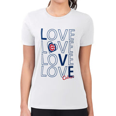Chicago Cubs G-III 4Her by Carl Banks Women's Super-Slim Fit Lightweight Love Graphic Team T-Shirt - MLB T-shirts