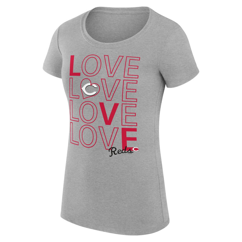 Cincinnati Reds G-III 4Her by Carl Banks Women's Super-Slim Fit Lightweight Love Graphic Team T-Shirt - MLB T-shirts