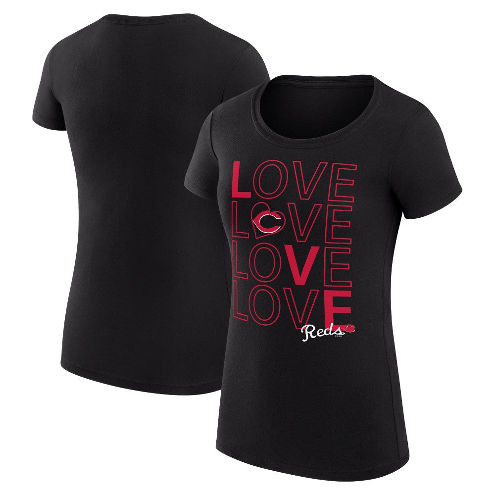 Cincinnati Reds G-III 4Her by Carl Banks Women's Super-Slim Fit Lightweight Love Graphic Team T-Shirt - MLB T-shirts