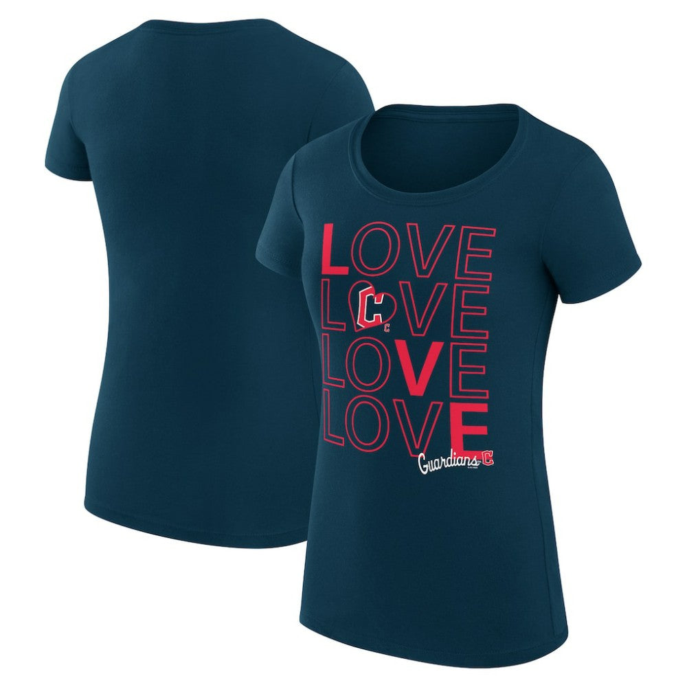 Cleveland Guardians G-III 4Her by Carl Banks Women's Super-Slim Fit Lightweight Love Graphic Team T-Shirt - MLB T-shirts