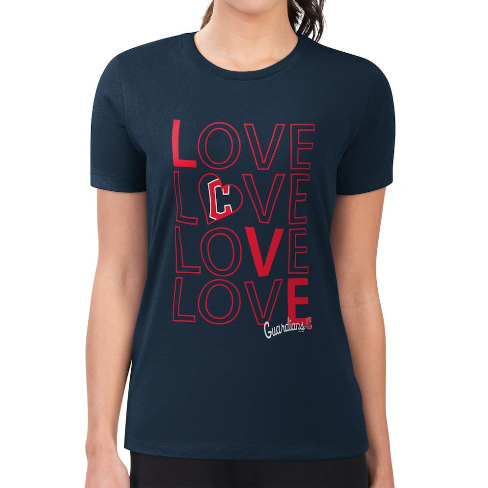 Cleveland Guardians G-III 4Her by Carl Banks Women's Super-Slim Fit Lightweight Love Graphic Team T-Shirt - MLB T-shirts