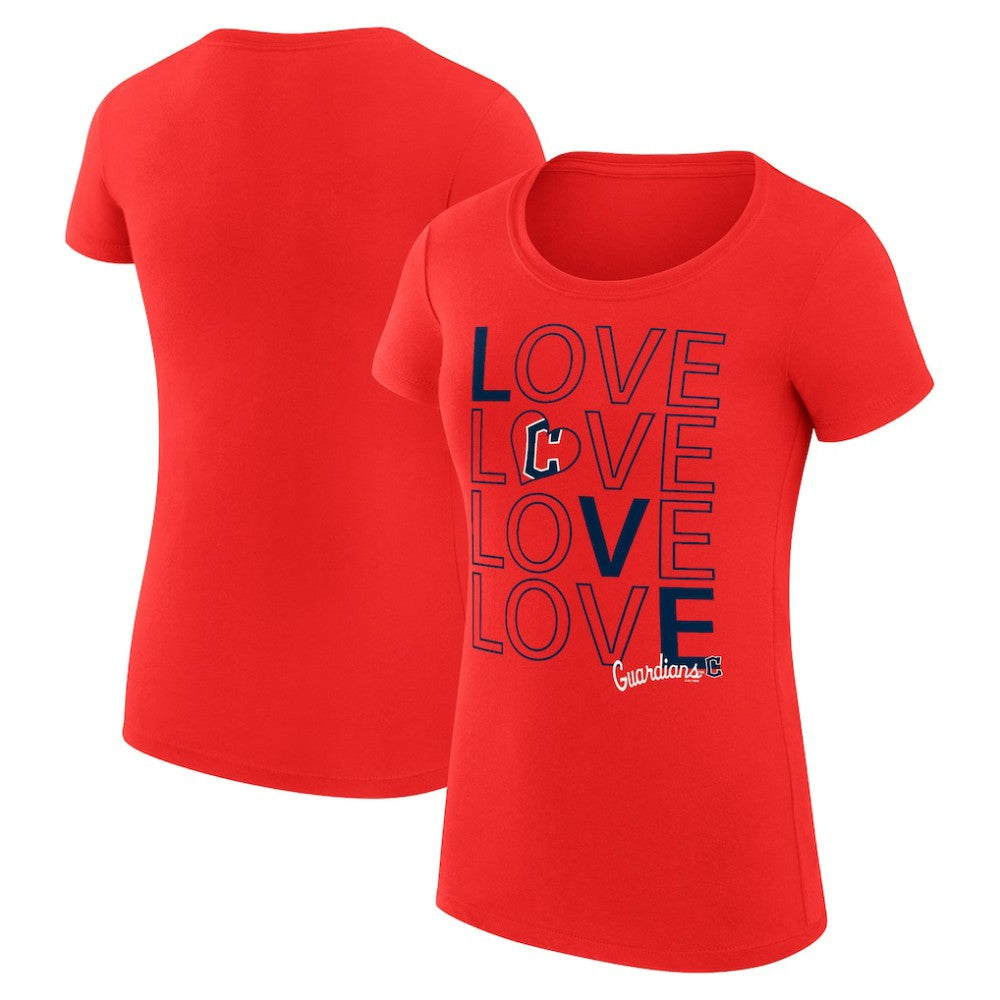 Cleveland Guardians G-III 4Her by Carl Banks Women's Super-Slim Fit Lightweight Love Graphic Team T-Shirt - MLB T-shirts