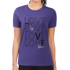 Colorado Rockies G-III 4Her by Carl Banks Women's Super-Slim Fit Lightweight Love Graphic Team T-Shirt - MLB T-shirts