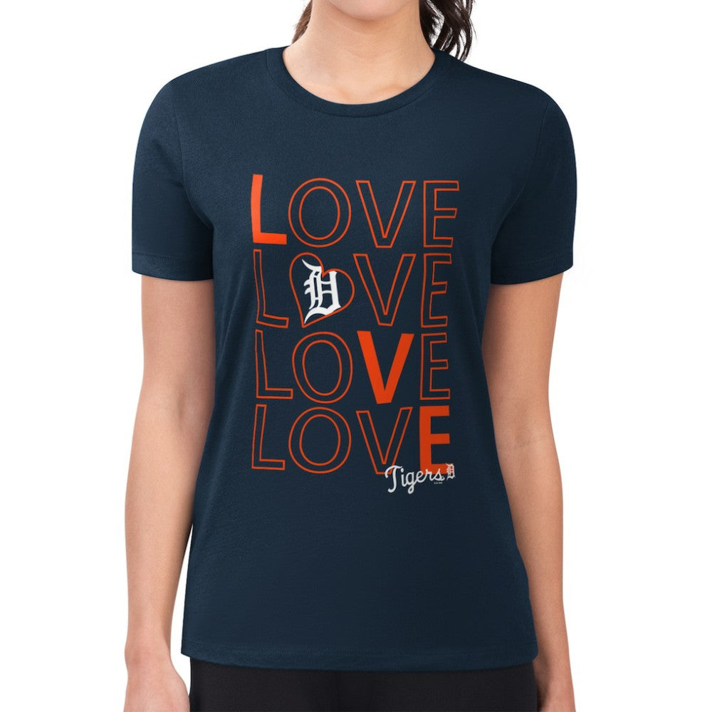 Detroit Tigers G-III 4Her by Carl Banks Women's Super-Slim Fit Lightweight Love Graphic Team T-Shirt - MLB T-shirts
