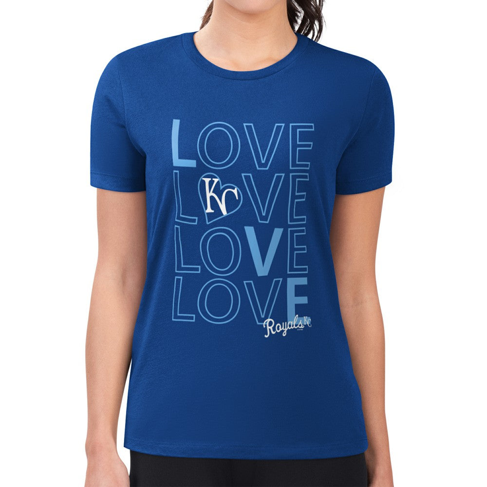 Kansas City Royals G-III 4Her by Carl Banks Women's Super-Slim Fit Lightweight Love Graphic Team T-Shirt - MLB T-shirts