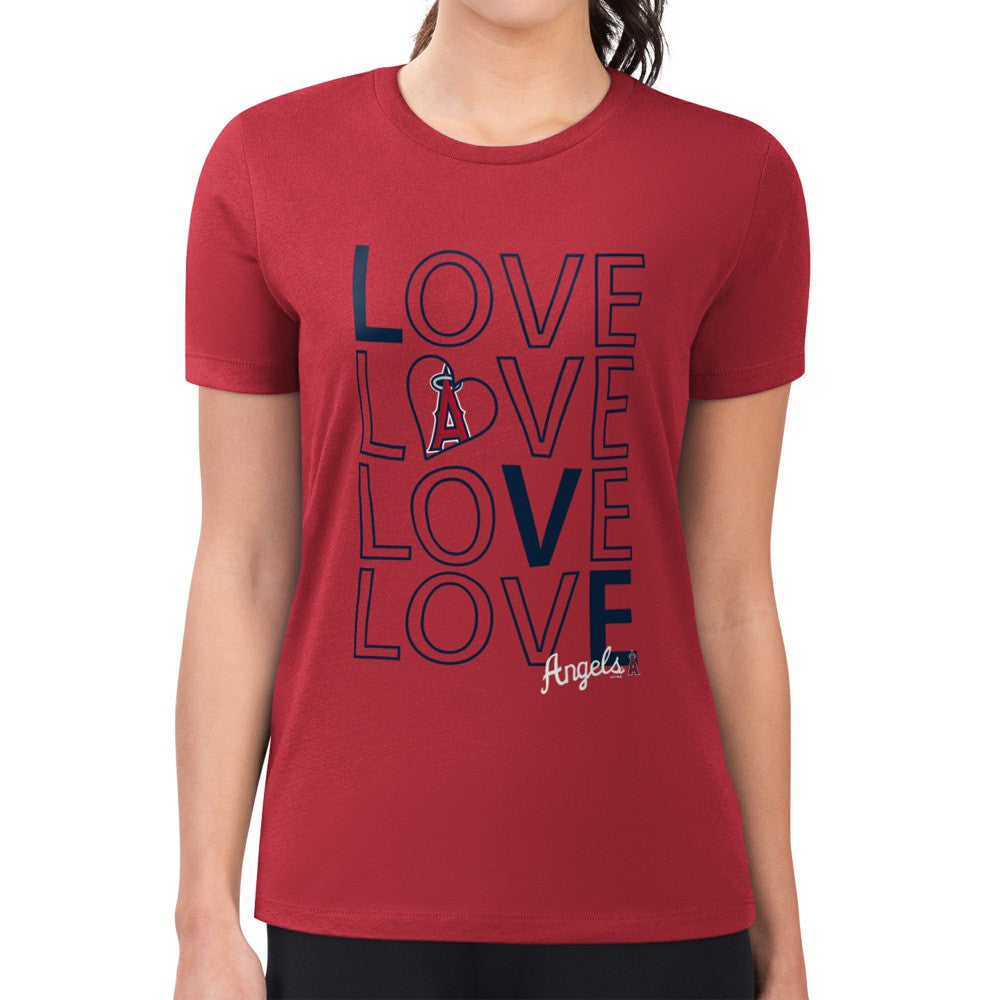 Los Angeles Angels G-III 4Her by Carl Banks Women's Super-Slim Fit Lightweight Love Graphic Team T-Shirt - MLB T-shirts