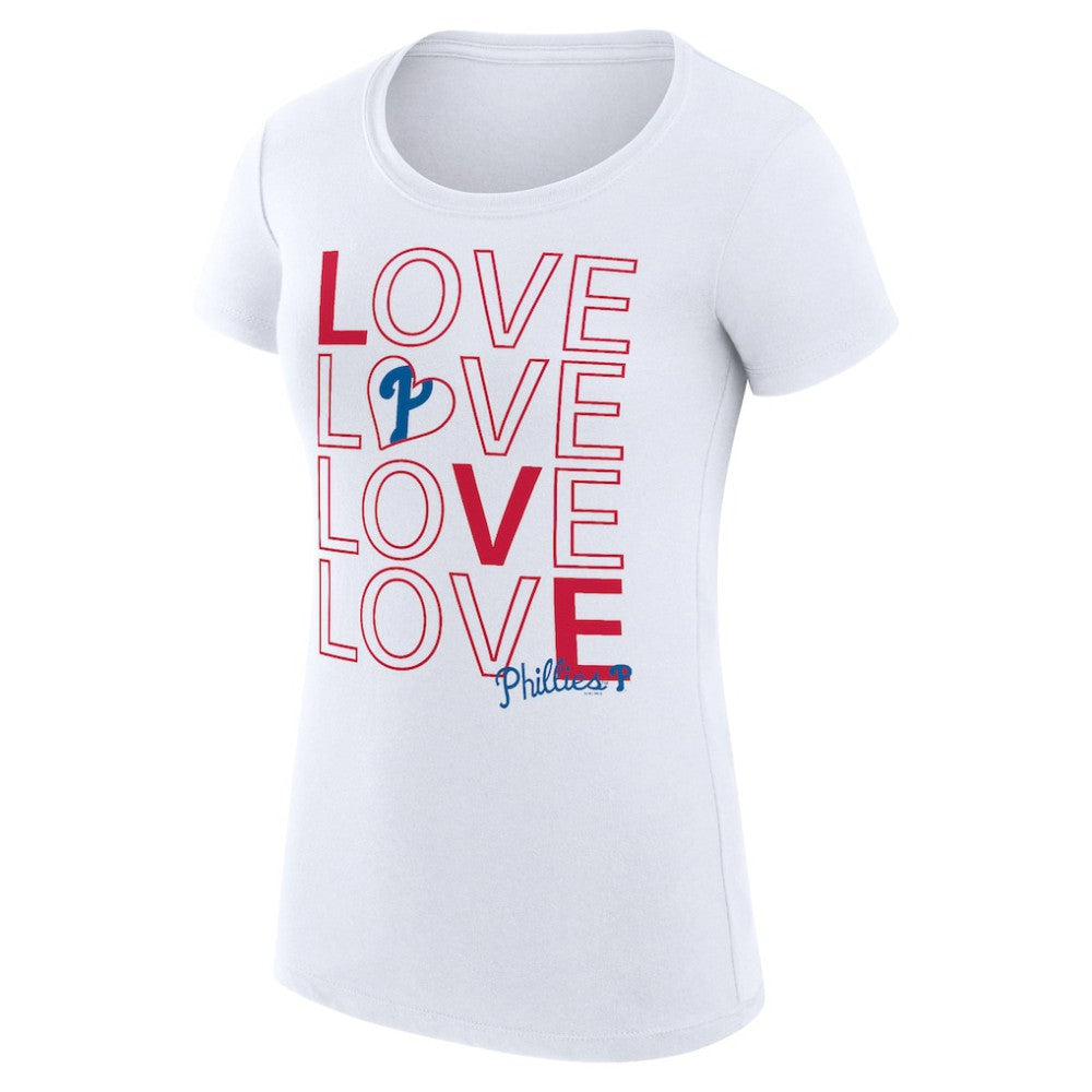 Philadelphia Phillies G-III 4Her by Carl Banks Women's Super-Slim Fit Lightweight Love Graphic Team T-Shirt - MLB T-shirts