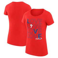 Philadelphia Phillies G-III 4Her by Carl Banks Women's Super-Slim Fit Lightweight Love Graphic Team T-Shirt - MLB T-shirts