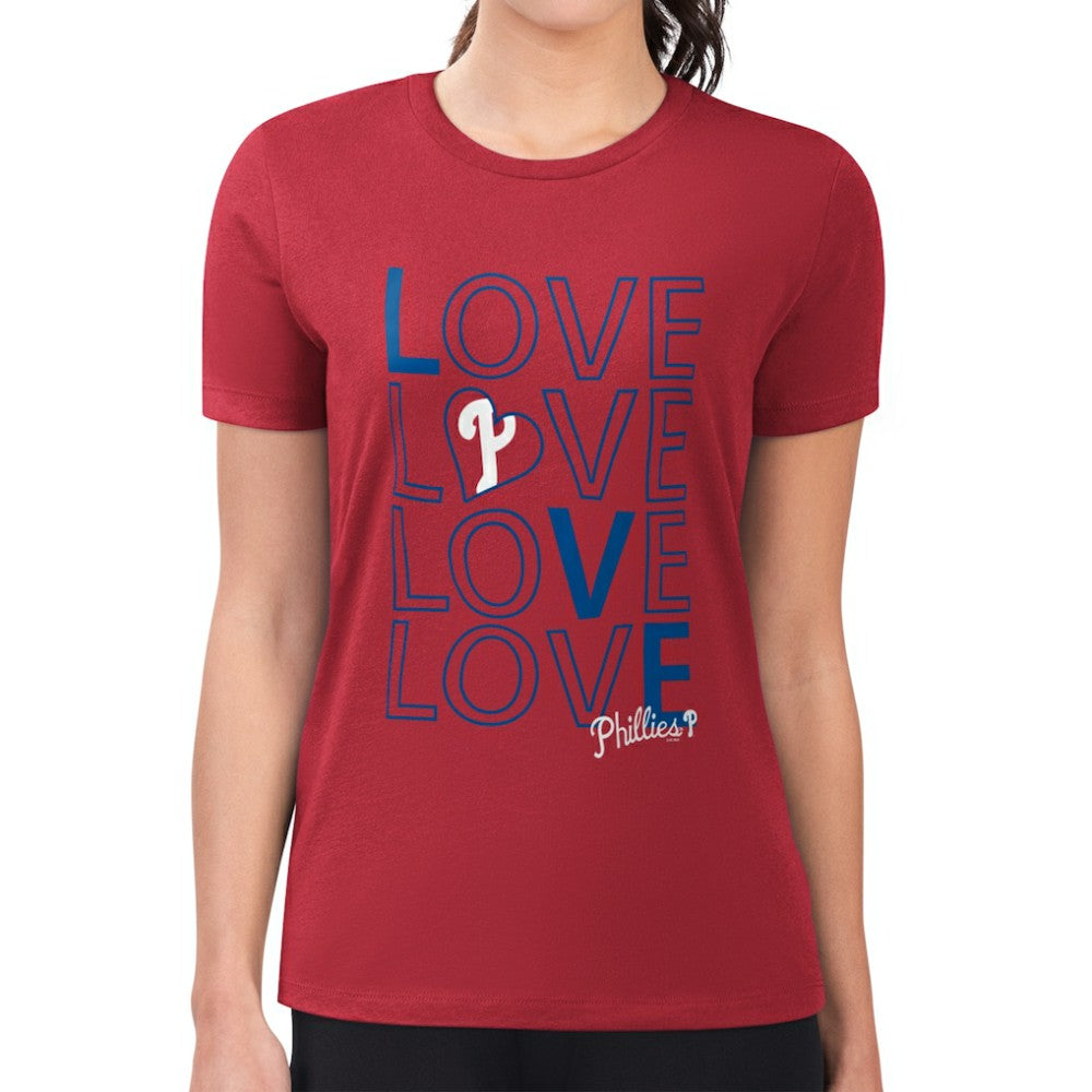 Philadelphia Phillies G-III 4Her by Carl Banks Women's Super-Slim Fit Lightweight Love Graphic Team T-Shirt - MLB T-shirts