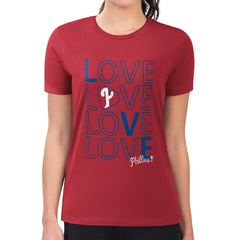 Philadelphia Phillies G-III 4Her by Carl Banks Women's Super-Slim Fit Lightweight Love Graphic Team T-Shirt - MLB T-shirts