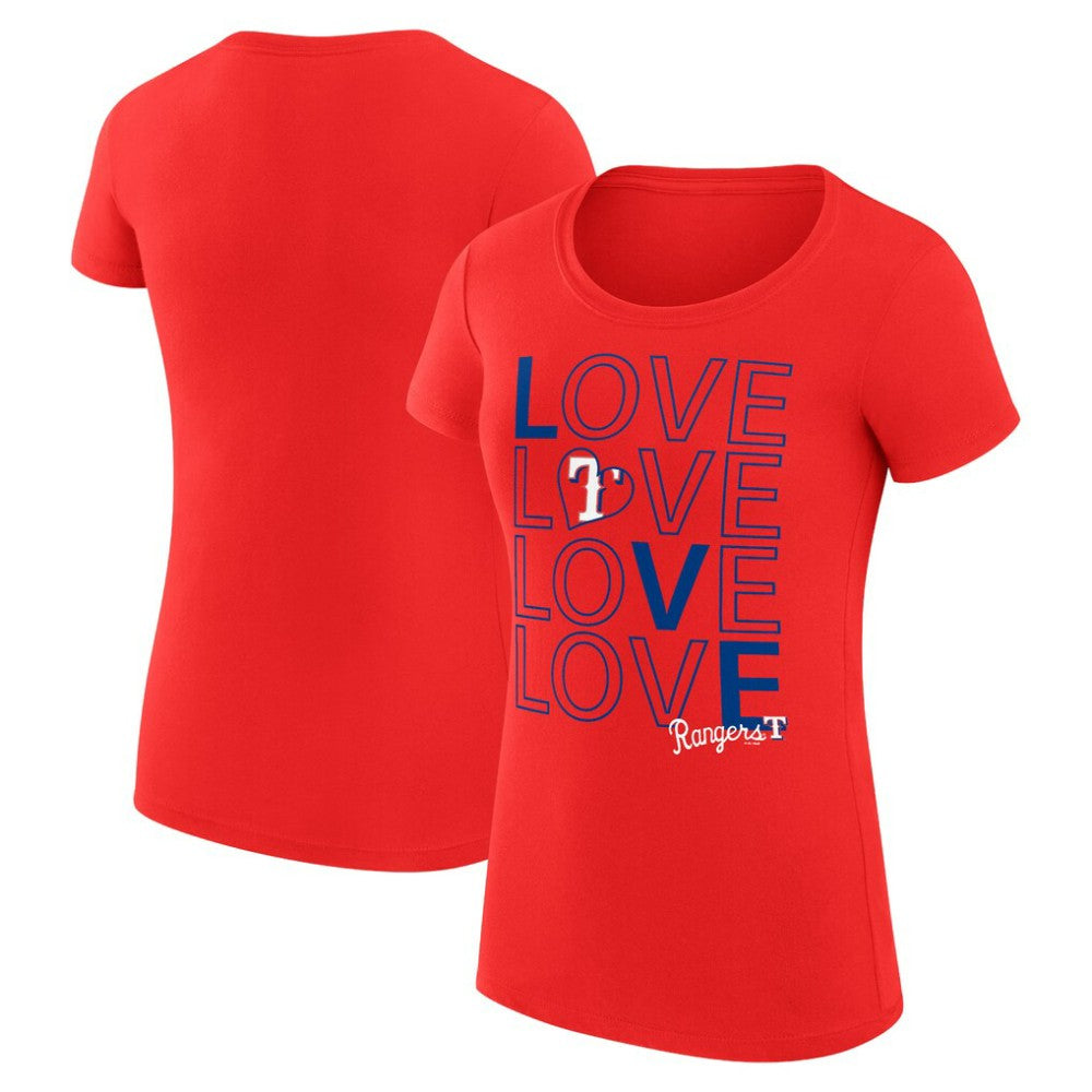 Texas Rangers G-III 4Her by Carl Banks Women's Super-Slim Fit Lightweight Love Graphic Team T-Shirt - MLB T-shirts