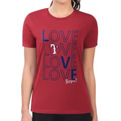 Texas Rangers G-III 4Her by Carl Banks Women's Super-Slim Fit Lightweight Love Graphic Team T-Shirt - MLB T-shirts