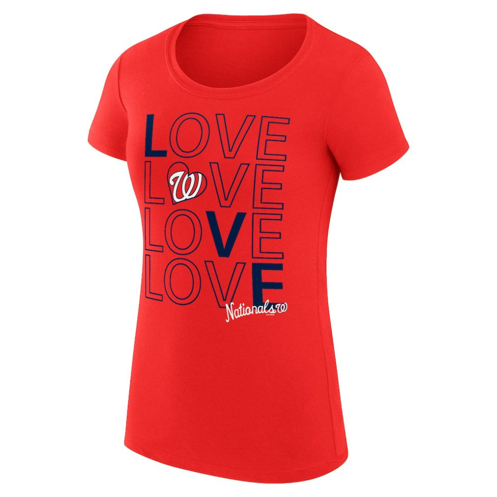 Washington Nationals G-III 4Her by Carl Banks Women's Super-Slim Fit Lightweight Love Graphic Team T-Shirt - MLB T-shirts