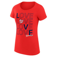 Washington Nationals G-III 4Her by Carl Banks Women's Super-Slim Fit Lightweight Love Graphic Team T-Shirt - MLB T-shirts