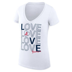 Atlanta Braves G-III 4Her by Carl Banks Women's Super-Slim Fit Lightweight Love Graphic Team V-Neck T-Shirt - MLB T-shirts