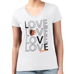 Baltimore Orioles G-III 4Her by Carl Banks Women's Super-Slim Fit Lightweight Love Graphic Team V-Neck T-Shirt - MLB T-shirts