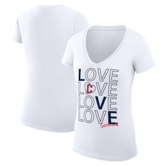 Cleveland Guardians G-III 4Her by Carl Banks Women's Super-Slim Fit Lightweight Love Graphic Team V-Neck T-Shirt - MLB T-shirts