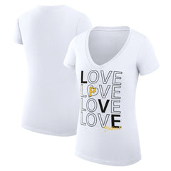 Pittsburgh Pirates G-III 4Her by Carl Banks Women's Super-Slim Fit Lightweight Love Graphic Team V-Neck T-Shirt - MLB T-shirts