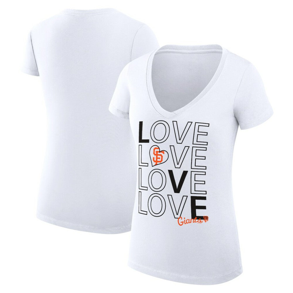 San Francisco Giants G-III 4Her by Carl Banks Women's Super-Slim Fit Lightweight Love Graphic Team V-Neck T-Shirt - MLB T-shirts