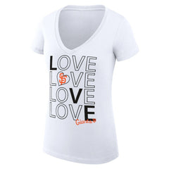 San Francisco Giants G-III 4Her by Carl Banks Women's Super-Slim Fit Lightweight Love Graphic Team V-Neck T-Shirt - MLB T-shirts