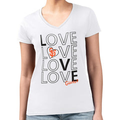 San Francisco Giants G-III 4Her by Carl Banks Women's Super-Slim Fit Lightweight Love Graphic Team V-Neck T-Shirt - MLB T-shirts