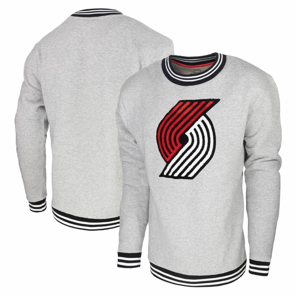 Heather Gray Portland Trail Blazers Stadium Essentials Club Level Pullover Sweatshirt | NBA