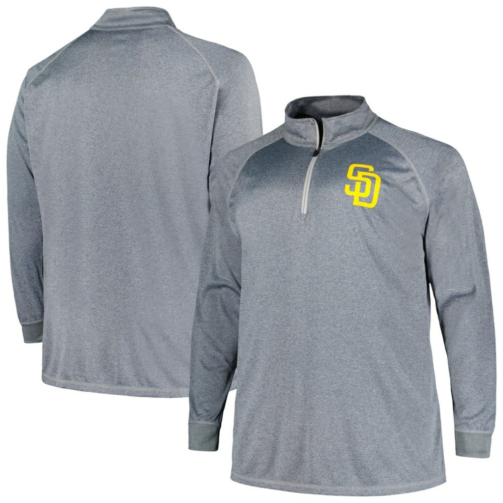 San Diego Padres Profile Big & Tall Raglan Quarter-Zip Top - MLB Tops