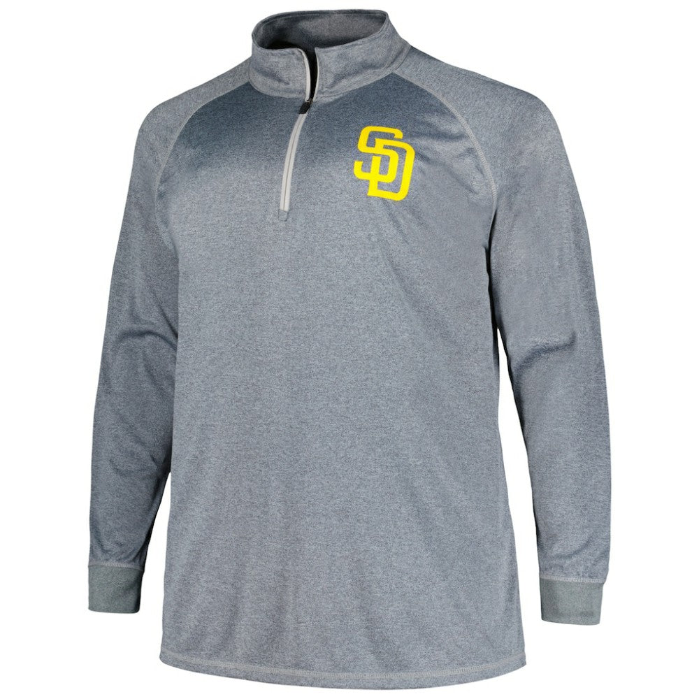 San Diego Padres Profile Big & Tall Raglan Quarter-Zip Top - MLB Tops