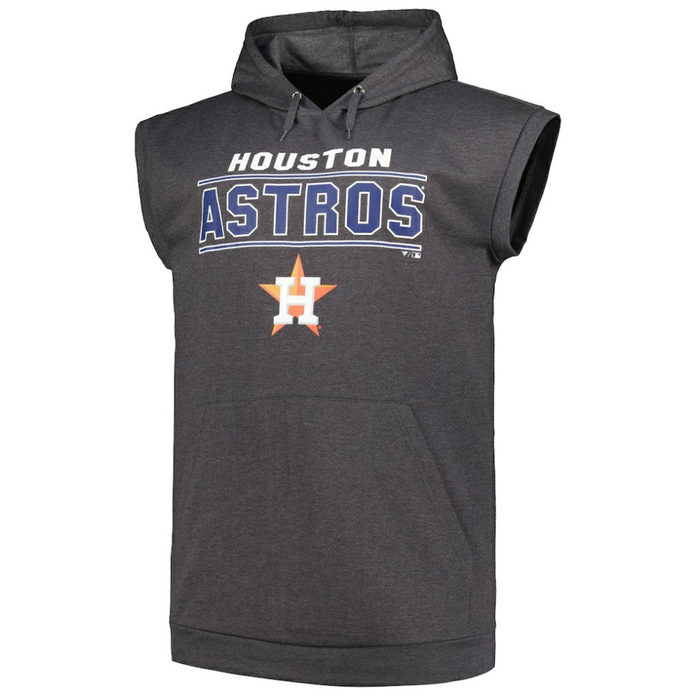 Houston Astros Profile Big & Tall Muscle Sleeveless Pullover Hoodie - MLB Hoodies