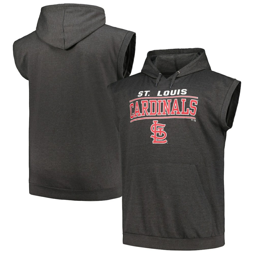 St. Louis Cardinals Profile Big & Tall Muscle Sleeveless Pullover Hoodie - MLB Hoodies