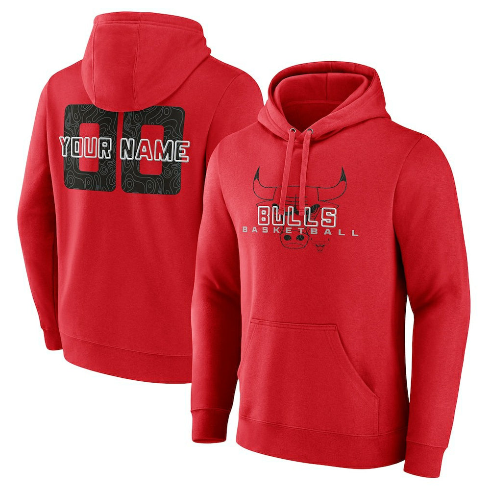 Red Chicago Bulls Stellar Personalized Name & Number Pullover Hoodie | NBA