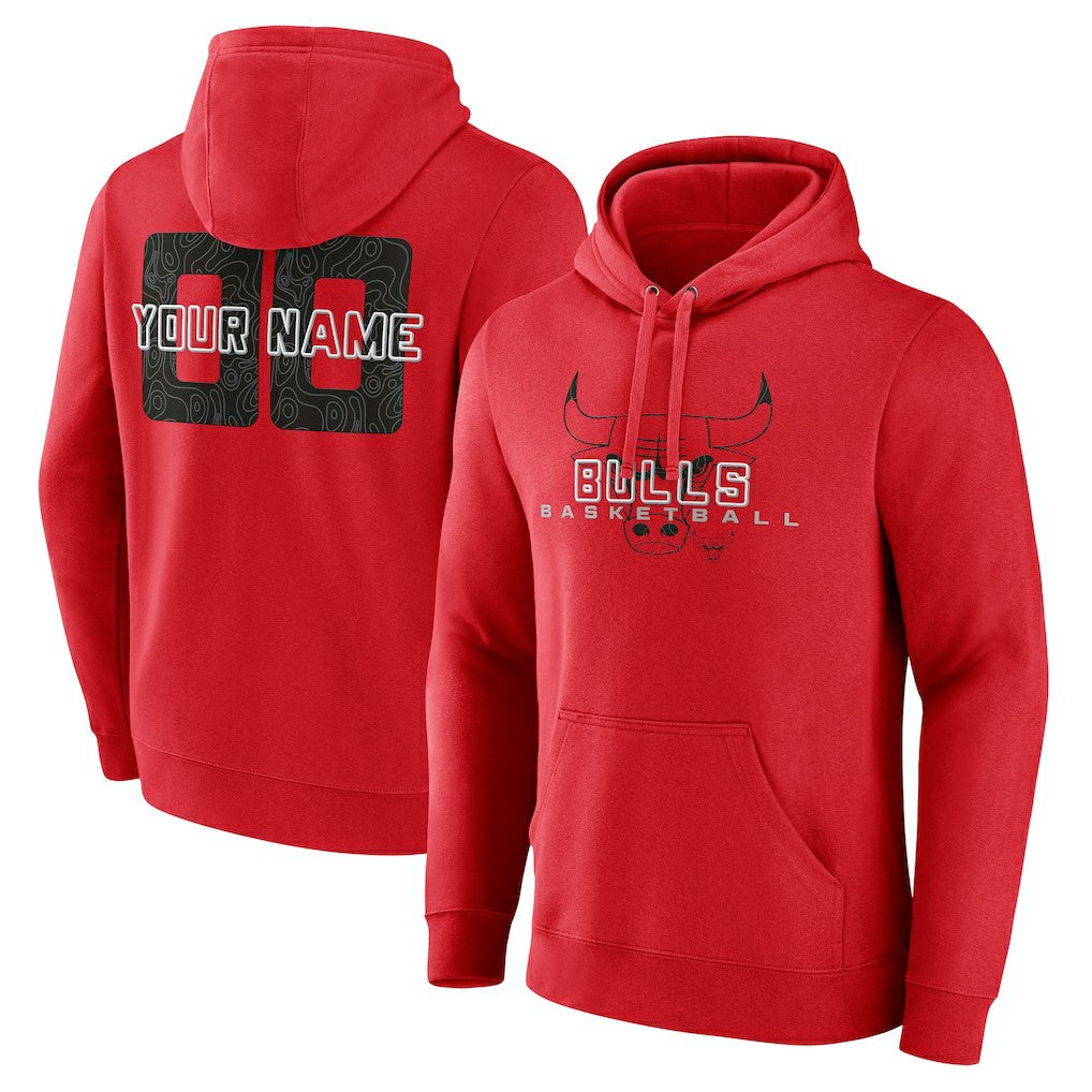Red Chicago Bulls Stellar Personalized Name & Number Pullover Hoodie | NBA